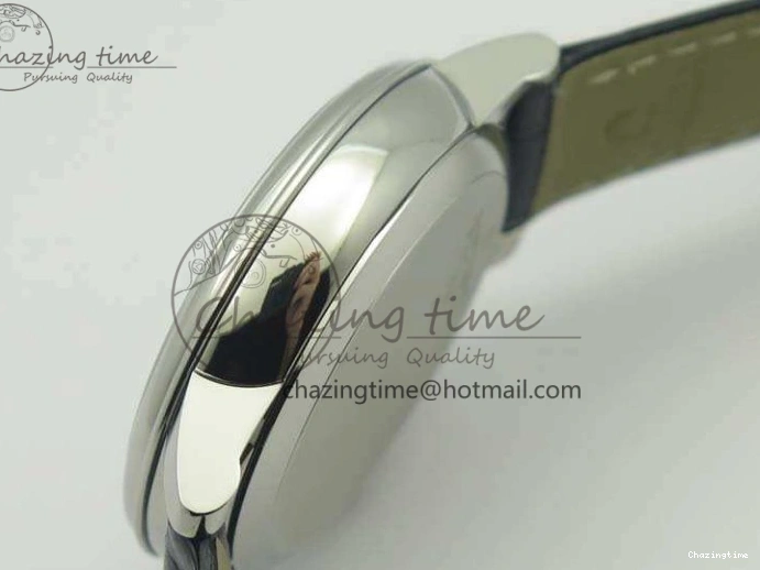 0207 Fashionable De Ville Prestige Real Power Reserve SS TW 1:1 Best Edition White Dial Blue Markers On Leather Strap A 8094